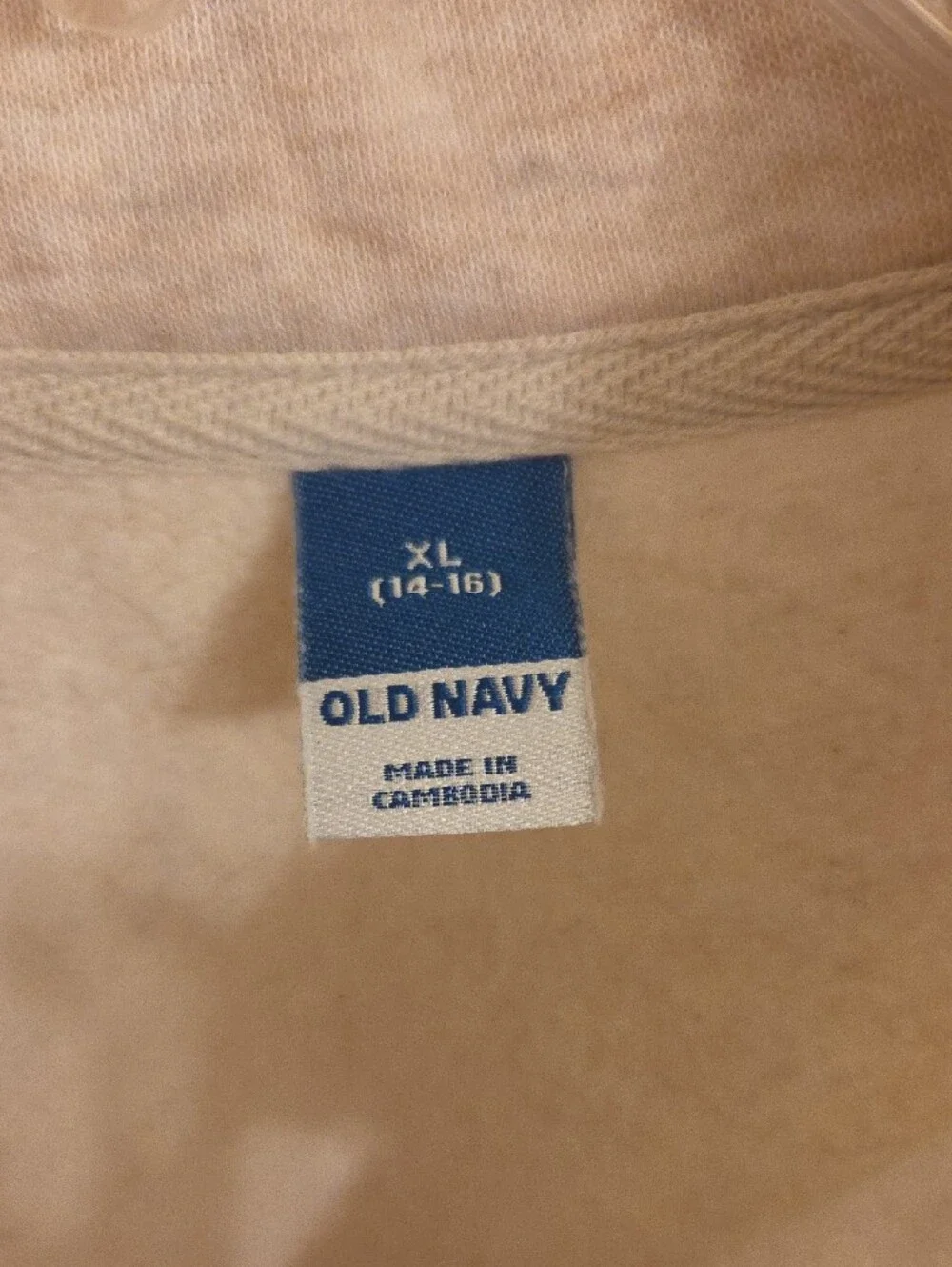 Girls Old Navy Cream Quarter-Zip Cowl Pullover Crop Fleece
